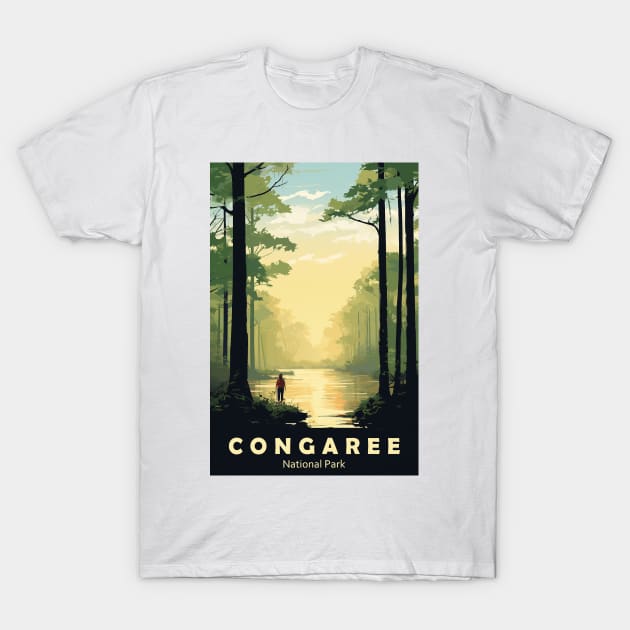 Congaree National Park Travel Poster T-Shirt by GreenMary Design